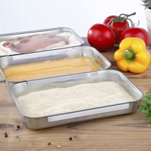 Stainless steel breading set size approx. 22 x 15 x 3cm