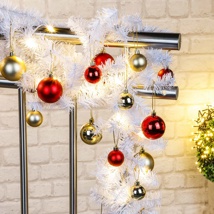 white X-Mas Garland with 80 Warmwhite LED For in- and outdoor use