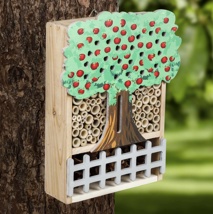 insect hotel with colorful apple tree