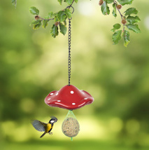 ceramic bird feeder "toadstool" size: 15 x 15 x27cm