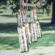 solar light chain with 4 bottle