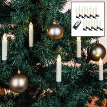 15 kabellose Mini-Weihnachtskerzen mit Fernbedienung, für den Innen- & Außengebrauch