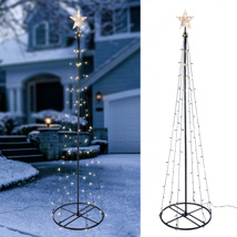 LED Metall-Tannenbaum 240 cm mit 150 warm weißen LEDs