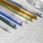  glass drinking straws, colorful set of 6