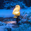 LED solar owl garden stake one white LED