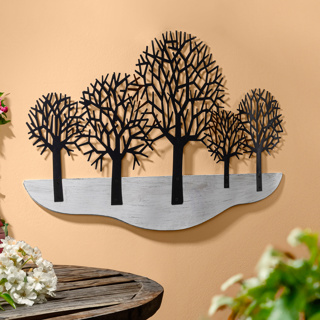 Metal wall decoration tree silhouettes approx. 102 x 59 cm