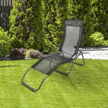 deckchair with textile cover in black color